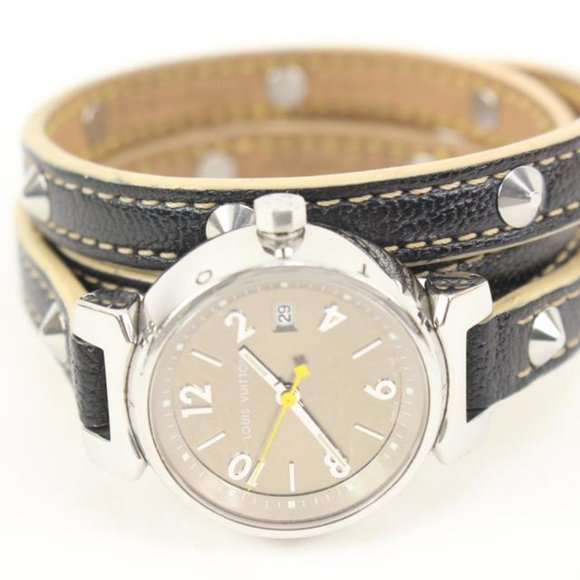 Louis Vuitton Triple Coiled Q1212 Tambour Watch 28mm Quartz 25lv37s - Picture 4 of 12